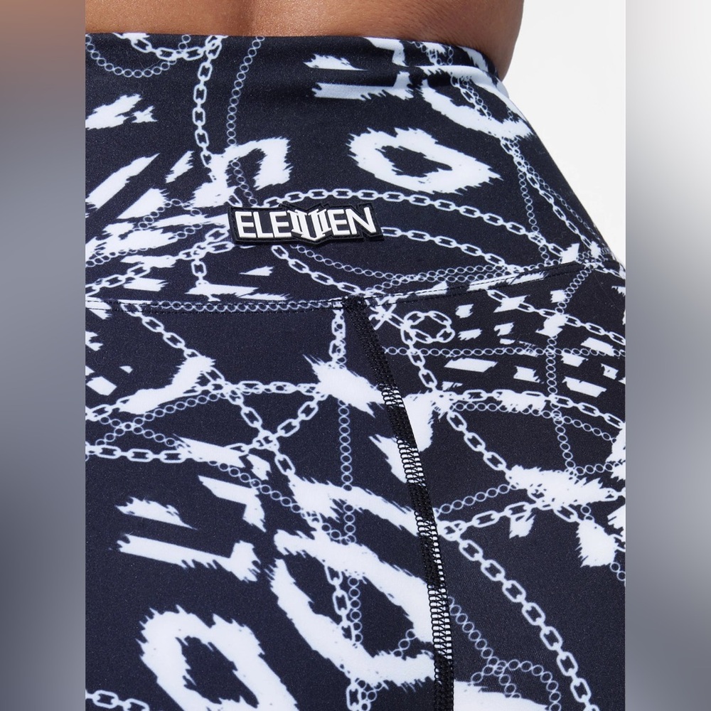 EleVen by Venus Williams 90's Girl Black & White Chain Compression 7/8 Legging M - Picture 5 of 9